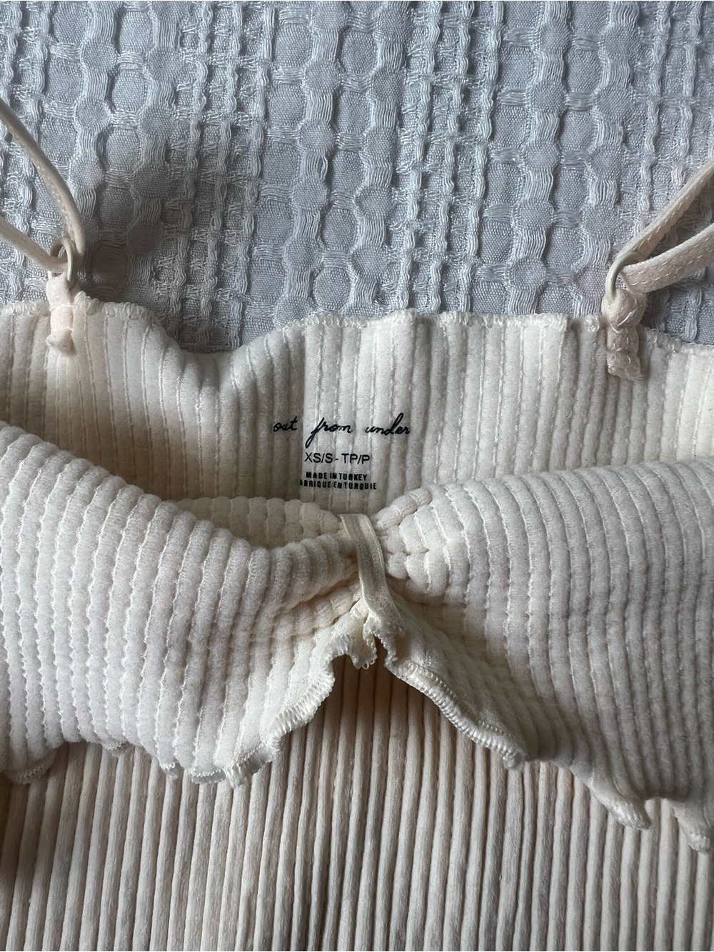 Urban Outfitters Sage Green & Cream Ribbed Layered Cami Set - Picture 4 of 5